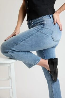 Women's Premium Stretch Cropped Slim Straight Jeans 27 Women's Premium Stretch Cropped Slim Straight Jeans -Wana Fashion Shop WP024460 16C 7