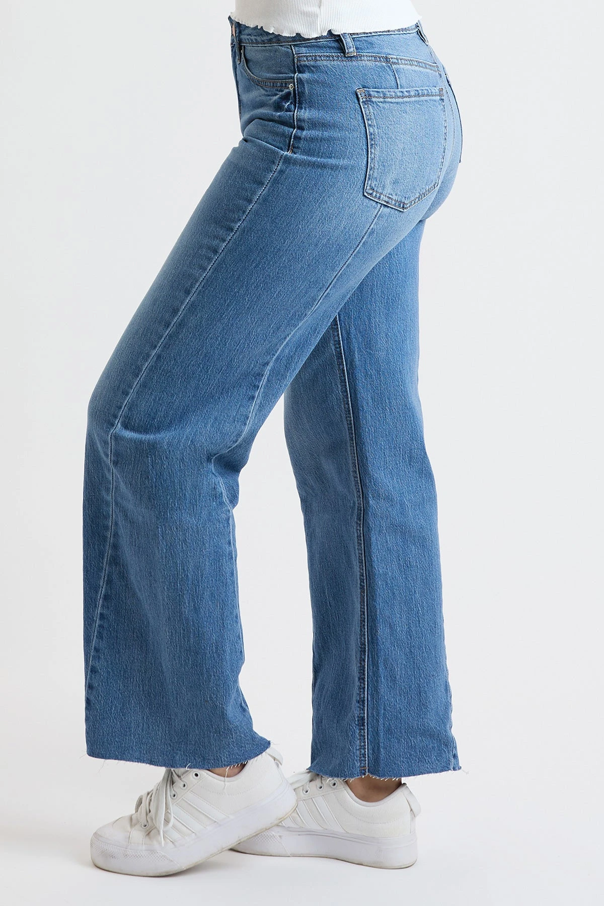 Women's High Rise Wide Leg Jeans With Angled Seam 5 Women's High Rise Wide Leg Jeans With Angled Seam - Image 3