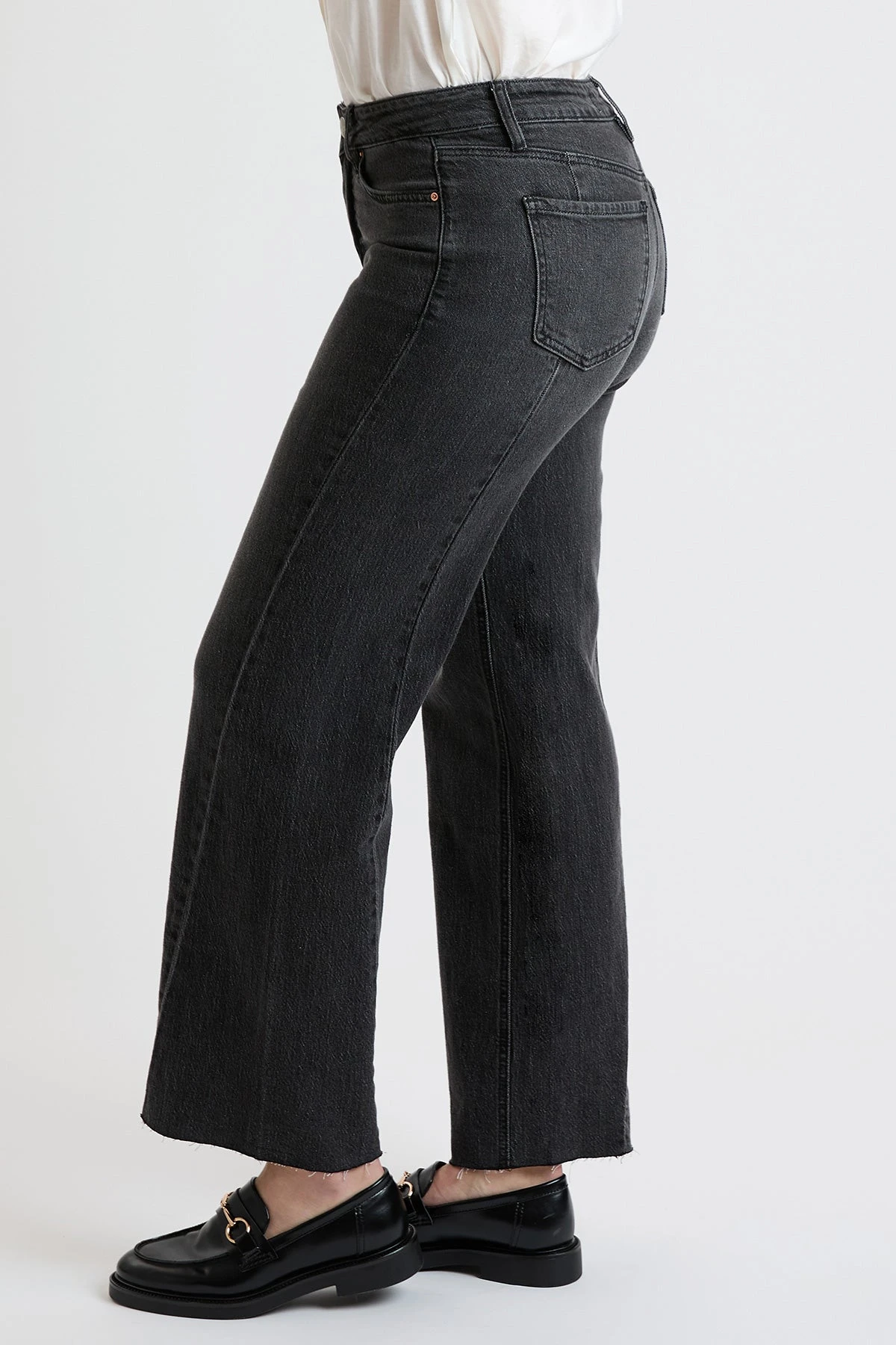 Women's High Rise Wide Leg Jeans With Angled Seam 12 Women's High Rise Wide Leg Jeans With Angled Seam - Image 10