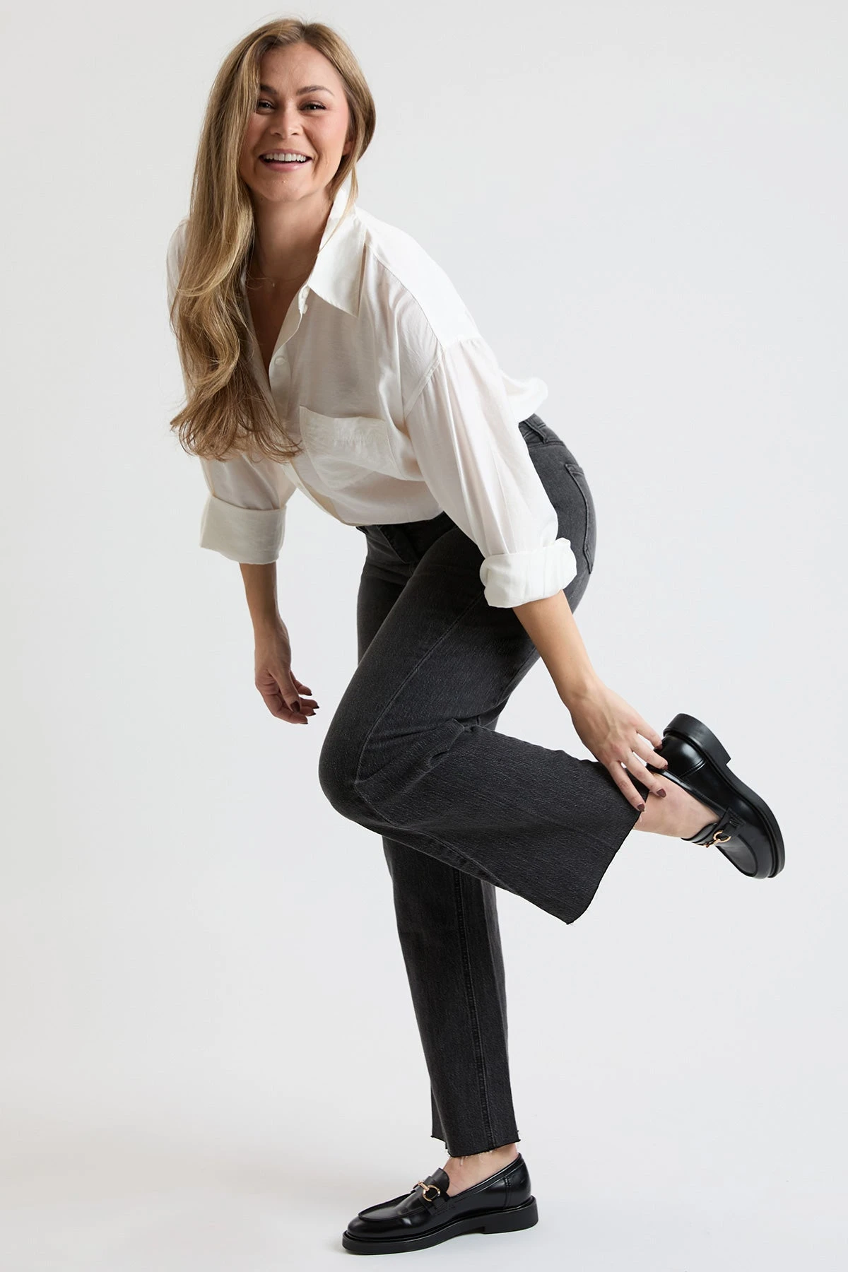 Women's High Rise Wide Leg Jeans With Angled Seam 15 Women's High Rise Wide Leg Jeans With Angled Seam - Image 13