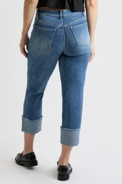 Women's Premium Stretch Cropped Mega Cuff Jeans -Wana Fashion Shop WP036260 108M 3 ac114847 e02c 4725 aace e78586b1aacd