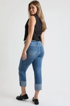 Women's Premium Stretch Cropped Mega Cuff Jeans -Wana Fashion Shop WP036260 108M 4 73c3bce9 aa4f 46b3 8fd7 12b9e30d86dc