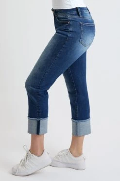 Women's Premium Stretch Cropped Mega Cuff Jeans -Wana Fashion Shop WP036260 108N 2 81de979e e557 4f2f 9bed b7f7d607a012