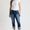 Women's Premium Stretch Cropped Mega Cuff Jeans -Wana Fashion Shop WP036260 108N 4 fb695a45 f232 48c4 9889 063689e8d896