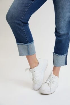 Women's Premium Stretch Cropped Mega Cuff Jeans -Wana Fashion Shop WP036260 108N 6 f89277e1 46c4 44cc bb85 354f56a23246