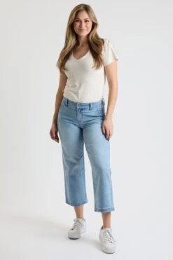 Women's High Rise Wide Leg Jeans With Elastic Back -Wana Fashion Shop WP038999 08L 2 c30d63ca b0a3 493f 9e88 87a411b4ce5f
