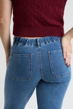 Women's Mid Rise Tie Front Wide Leg Jeans -Wana Fashion Shop WP046950 36M 5