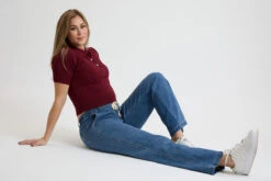 Women's Mid Rise Tie Front Wide Leg Jeans -Wana Fashion Shop WP046950 36M 6