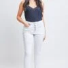 Women's Vintage High Rise Button Fly Skinny Ankle Jeans