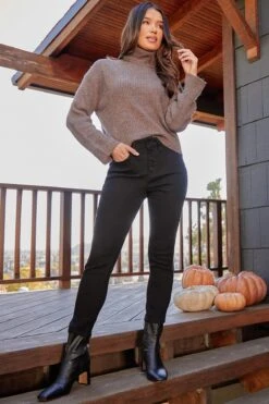 Women's Vintage High Rise Button Fly Skinny Ankle Jeans 37 Women's Vintage High Rise Button Fly Skinny Ankle Jeans -Wana Fashion Shop WP102170N W37 LS1