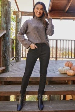 Women's Vintage High Rise Button Fly Skinny Ankle Jeans 38 Women's Vintage High Rise Button Fly Skinny Ankle Jeans -Wana Fashion Shop WP102170N W37 LS3