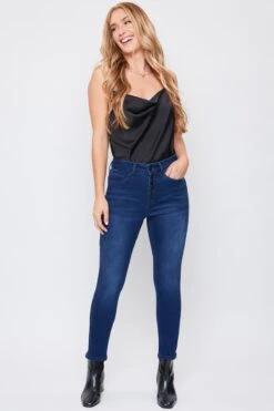 Women's Vintage High Rise Button Fly Skinny Ankle Jeans 31 Women's Vintage High Rise Button Fly Skinny Ankle Jeans -Wana Fashion Shop WP102170N S08 5