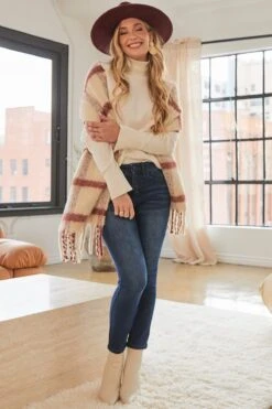 Women's Vintage High Rise Button Fly Skinny Ankle Jeans 34 Women's Vintage High Rise Button Fly Skinny Ankle Jeans -Wana Fashion Shop WP102170N S08 LS1