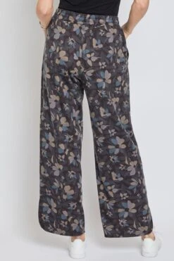 Women's Drawstring Wide Leg Pant With Side Slit -Wana Fashion Shop WP1087FR FL005 1