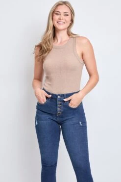Women's Sustainable Curvy Fit Tummy Control Jean -Wana Fashion Shop WP113665N P2824 5