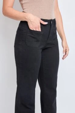 Women's High Rise Snip To Fit Wide Leg Pant 34 Women's High Rise Snip To Fit Wide Leg Pant -Wana Fashion Shop WP121471 BLACK 7