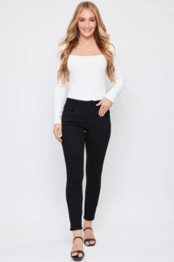 Women's Fashion First Mid Rise 3-Button Skinny Jeans -Wana Fashion Shop WP127350 W37 1