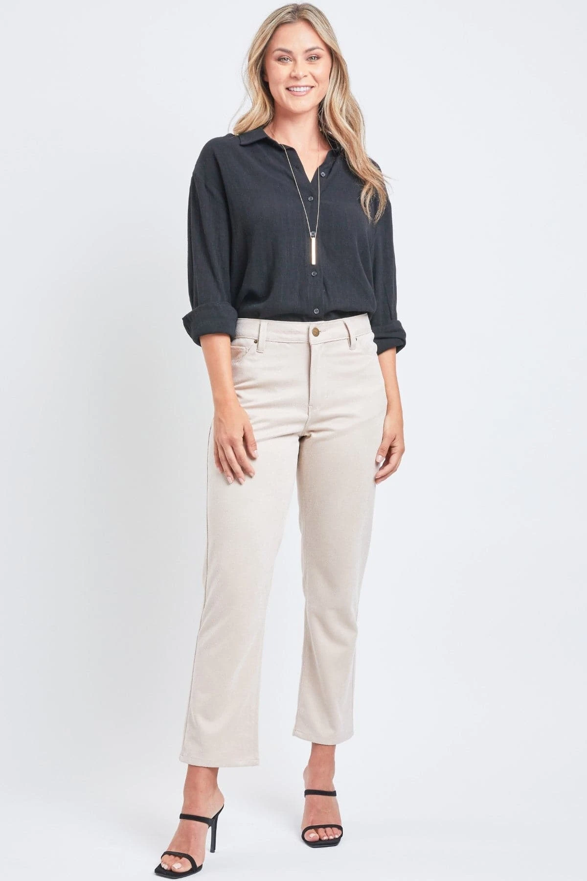 Women's Sueded Twill Comfort Stretch Straight Leg Pant 3 Women's Sueded Twill Comfort Stretch Straight Leg Pant