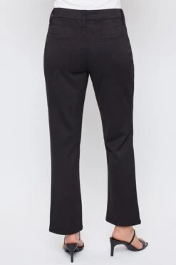 Women's Sueded Twill Comfort Stretch Straight Leg Pant 36 Women's Sueded Twill Comfort Stretch Straight Leg Pant -Wana Fashion Shop WP128488 BLACK 4