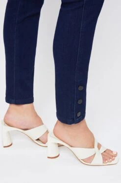 Women's Fashion First Mid Rise Ankle Jean With Side Snaps -Wana Fashion Shop WP130711 S37 3