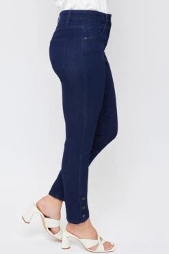 Women's Fashion First Mid Rise Ankle Jean With Side Snaps -Wana Fashion Shop WP130711 S37 4