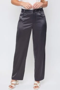 Women's Satin Comfort Stretch Office Pants -Wana Fashion Shop WP137230 GUNME 2