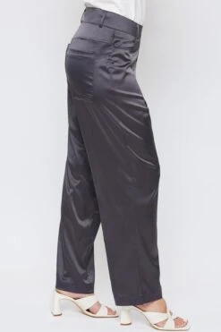 Women's Satin Comfort Stretch Office Pants -Wana Fashion Shop WP137230 GUNME 3