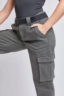 Women’s High Rise Belted Cargo Pants 16 Women’s High Rise Belted Cargo Pants -Wana Fashion Shop WP162221 OLIVE 5