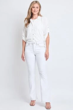 Women's High Rise Bootcut Faux Flap Pocket Jean -Wana Fashion Shop WP180050 K37 4