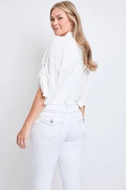 Women's High Rise Bootcut Faux Flap Pocket Jean -Wana Fashion Shop WP180050 K37 7