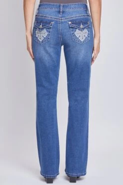 Women’s Mid-Rise Studded Cross Flap Pocket Bootcut Jean -Wana Fashion Shop WP180367 M2986 4 45066c2b 3b63 4c75 b91f c43acfb05439
