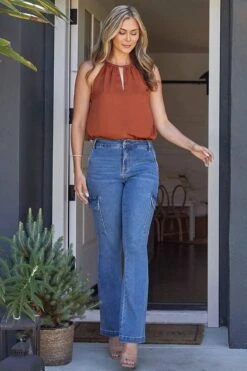 Women's High Rise Bootcut Cargo Jean