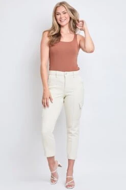 Women's High Rise Comfort Stretch Jean -Wana Fashion Shop WP190789N ECRU 4