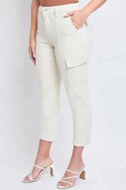 Women's High Rise Comfort Stretch Jean -Wana Fashion Shop WP190789N ECRU 5