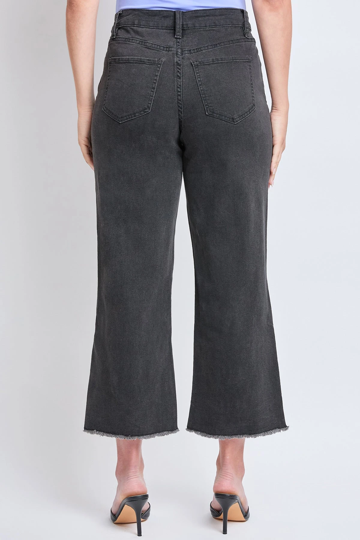 Women's High Rise Wide Leg Crop Raw Hem Jean 5 Women's High Rise Wide Leg Crop Raw Hem Jean - Image 3