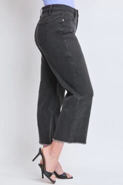 Women's High Rise Wide Leg Crop Raw Hem Jean 14 Women's High Rise Wide Leg Crop Raw Hem Jean -Wana Fashion Shop WP208450 36W 3