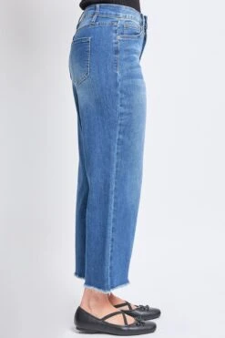 Women's High Rise Wide Leg Crop Raw Hem Jean 18 Women's High Rise Wide Leg Crop Raw Hem Jean -Wana Fashion Shop WP208450 T08 1