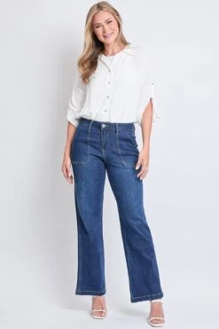 Women's High Rise Pork Chop Pocket Wide Leg Pant -Wana Fashion Shop WP211950 36N 4