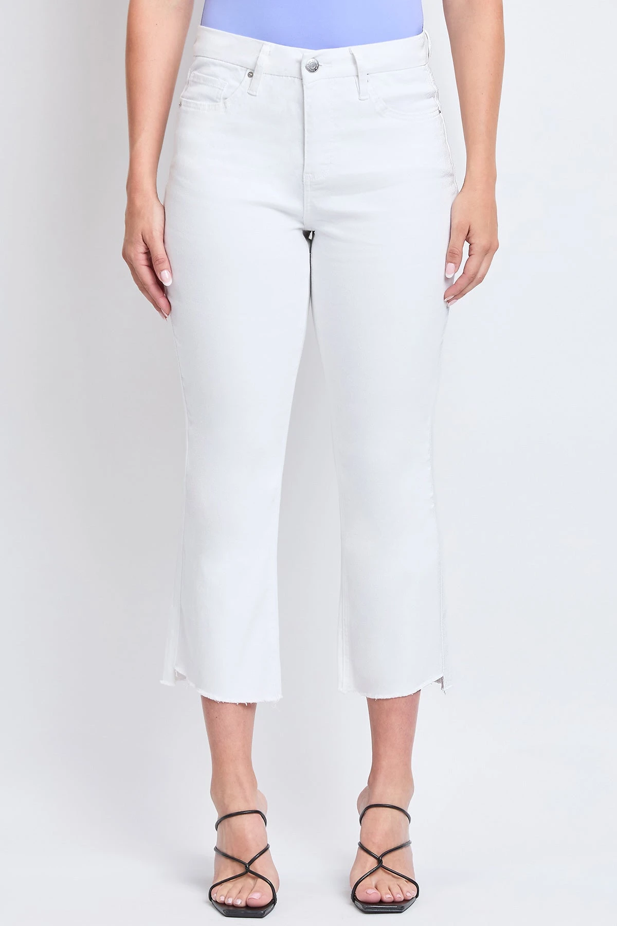 Women's Curvy Fit High Rise Hi-Lo Frayed Hem Jean 4 Women's Curvy Fit High Rise Hi-Lo Frayed Hem Jean - Image 2