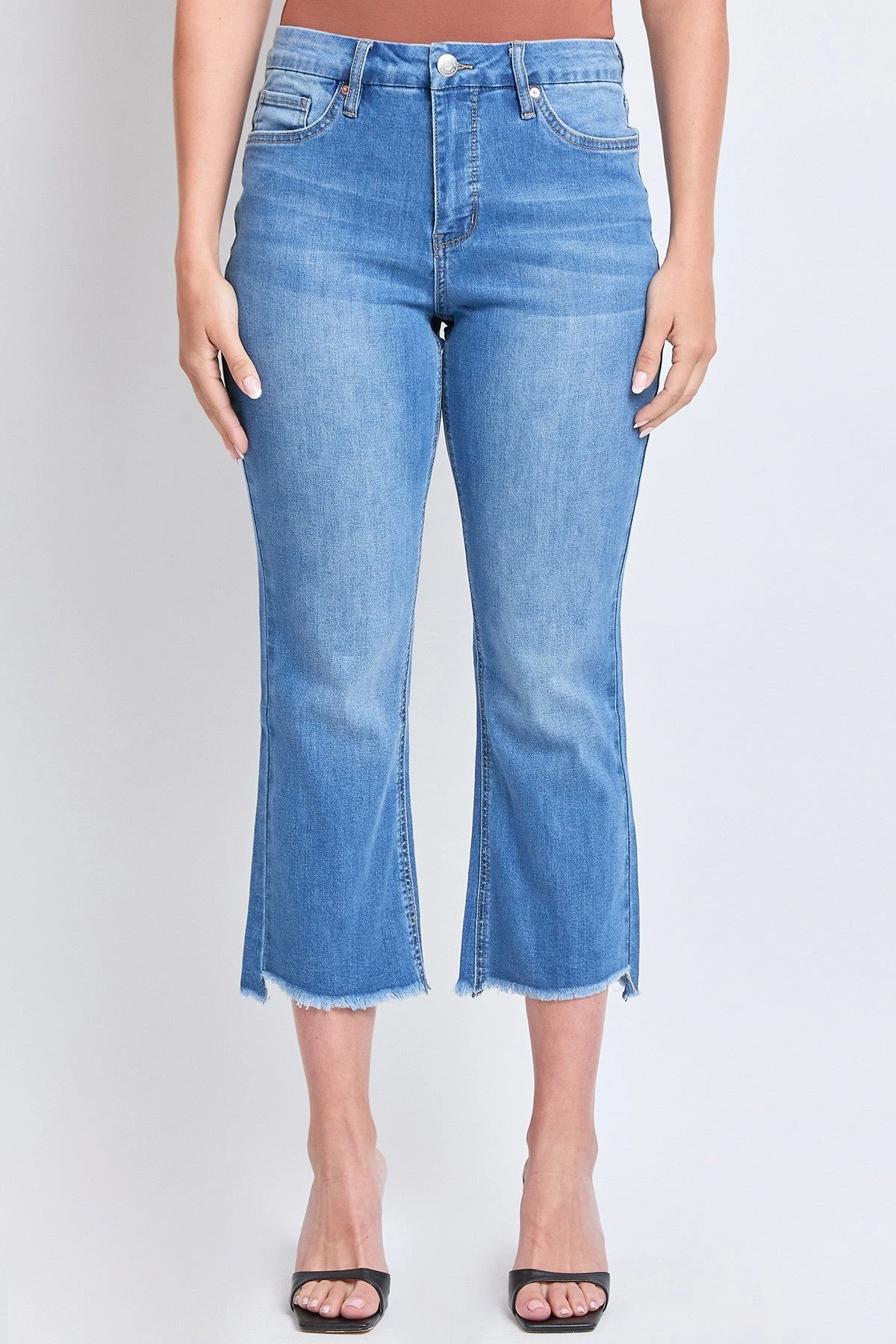 Women's Curvy Fit High Rise Hi-Lo Frayed Hem Jean 16 Women's Curvy Fit High Rise Hi-Lo Frayed Hem Jean - Image 14