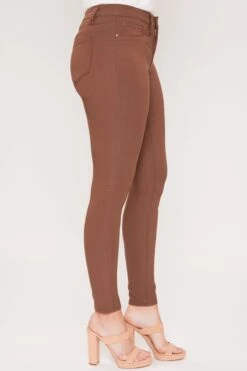Women's Hyperstretch Mid Rise Skinny Pants, Plum -Wana Fashion Shop WP527931 PLUM 5