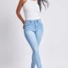 Women's Tummy Control High Rise Essential Skinny Jeans -Wana Fashion Shop WP60641 C1862 1