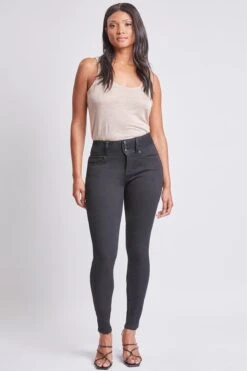 Women's Essential 3 Button High Rise Skinny Jean With Functional Front Pockets -Wana Fashion Shop WP60740 W37 1