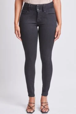 Women's Essential 3 Button High Rise Skinny Jean With Functional Front Pockets -Wana Fashion Shop WP60740 W37 3