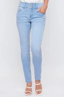 Women's 3 Button Signature Slim Stretch High Rise Skinny Jeans -Wana Fashion Shop WP60741 L08 2