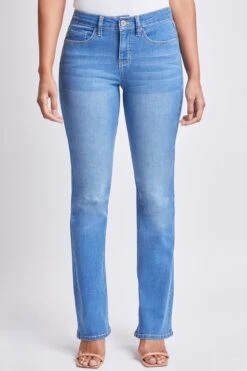 Women's Sustainable High Rise Flap Pocket Bootcut Jeans -Wana Fashion Shop WP60853 M08 2