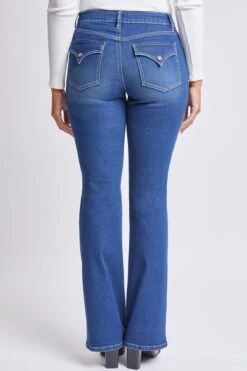 Women's Sustainable High Rise Flap Pocket Bootcut Jeans -Wana Fashion Shop WP60853 N08 4