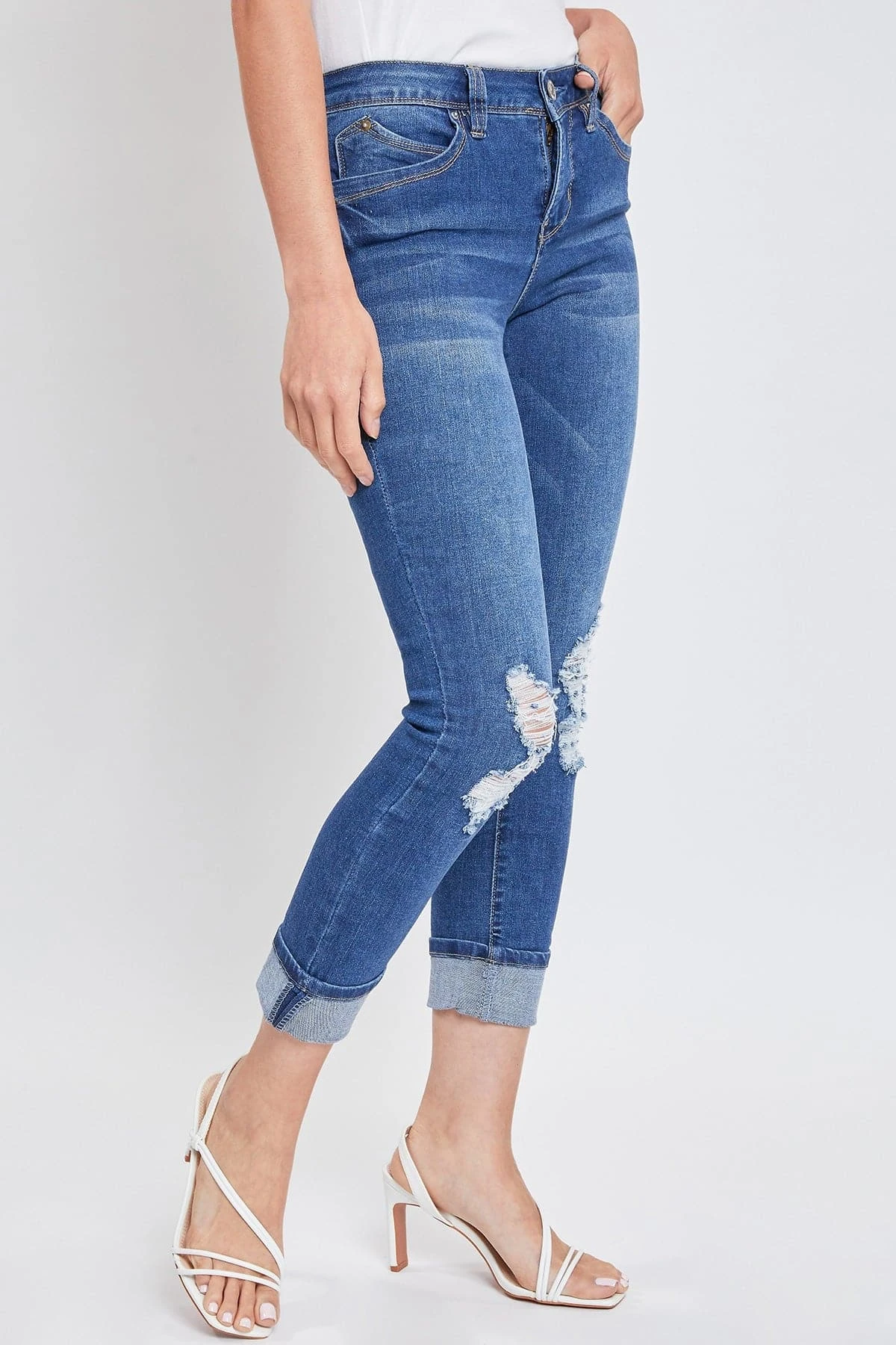 Women's Sustainable WannaBettaButt Mega Cuff Ankle Jeans 5 Women's Sustainable WannaBettaButt Mega Cuff Ankle Jeans - Image 3