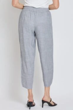 Women's Linen Elastic Waist With Tulip Hem Pant -Wana Fashion Shop WP694LN GYCDY 4
