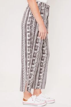 Women's Elastic Waist Pant With Slit Hem -Wana Fashion Shop WP695RC TRSTP 3